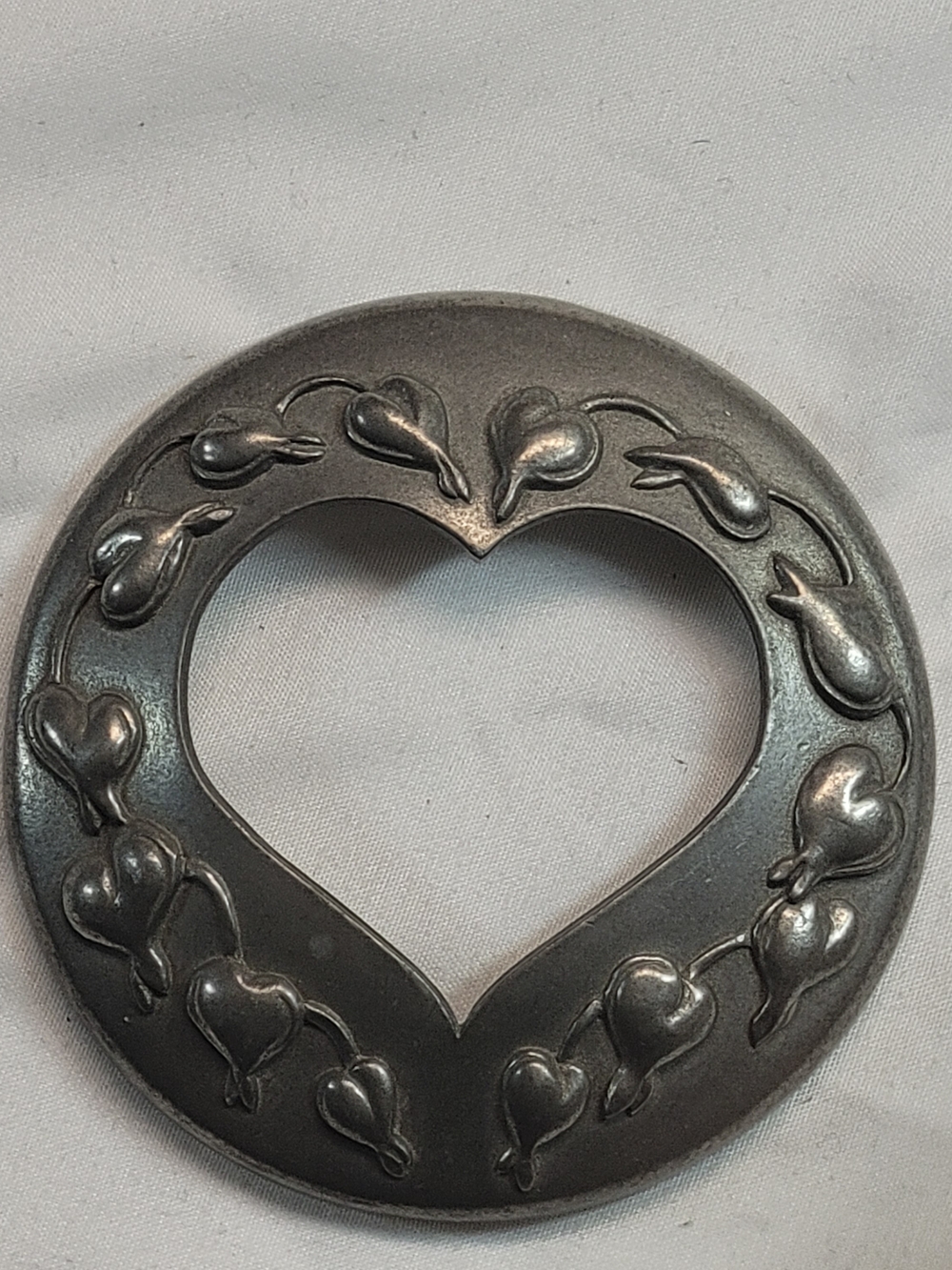 Vintage 1991 Seagull Pewter Bleeding Heart Potpourri Jar Lid Made in Canada